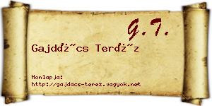 Gajdács Teréz névjegykártya